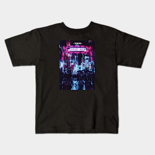 Tokyo Street Neon Synthwave Kids T-Shirt